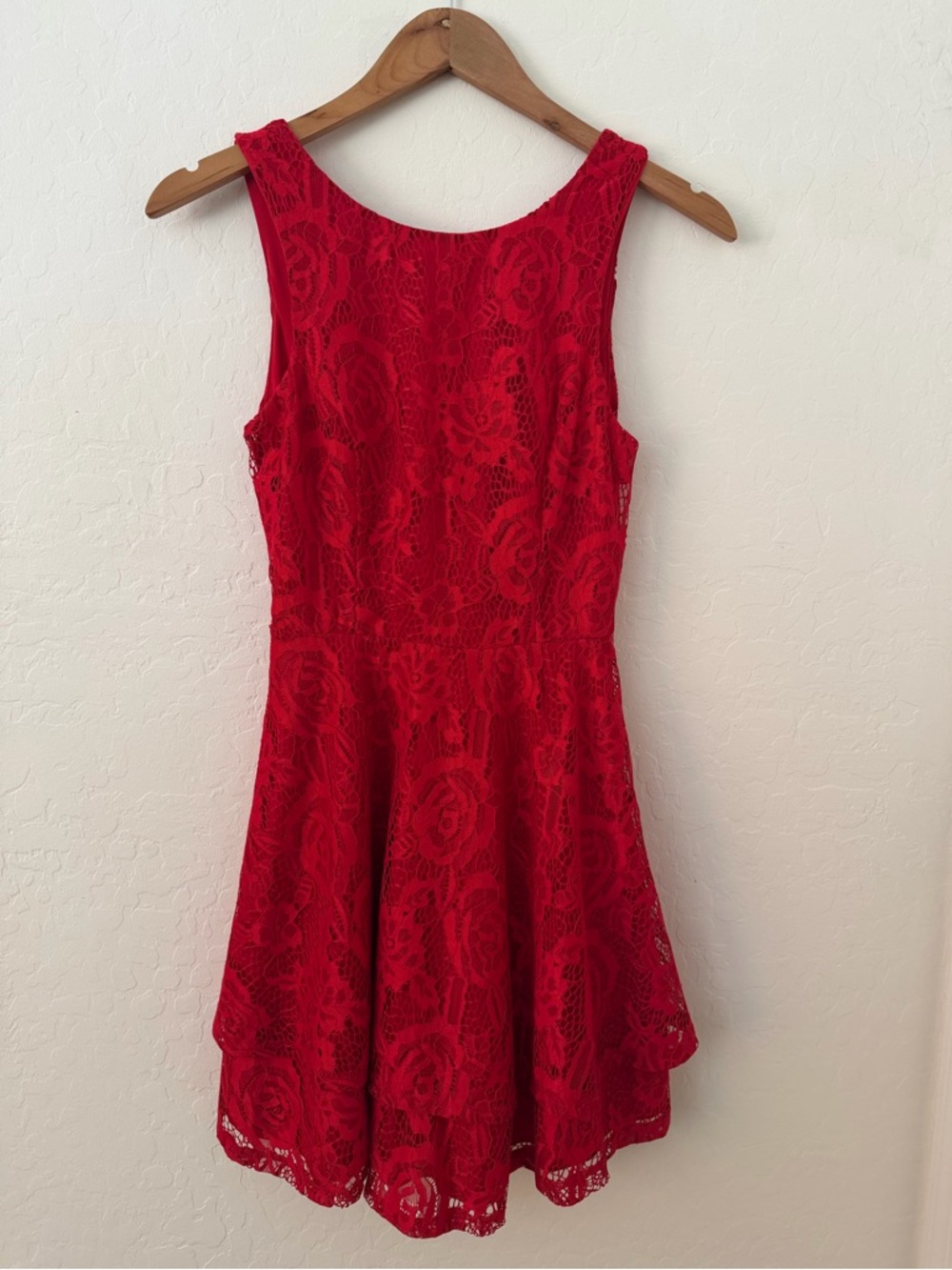 Speechless Red Lace Fit & Flare Mini Dress